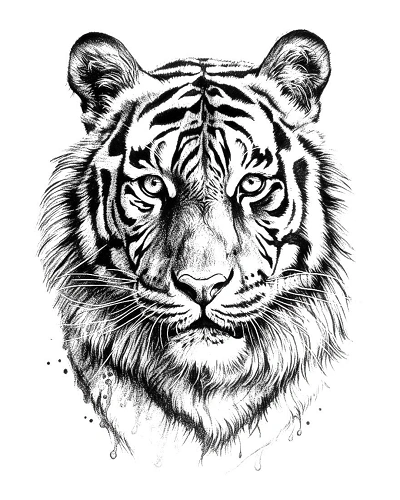 Tiger Tattoo Stencil