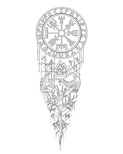 VikingRunes Tattoo Stencil
