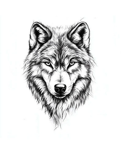 Wolf Tattoo Stencil