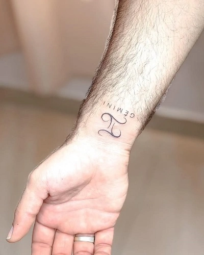 Wrist Gemini Tattoos for Men