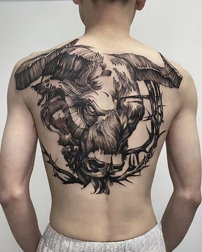 Back Taurus Tattoos for Men