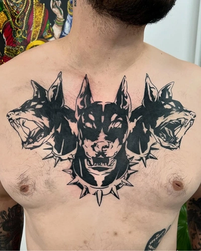 Fierce Guard Dog Tattoo for Men