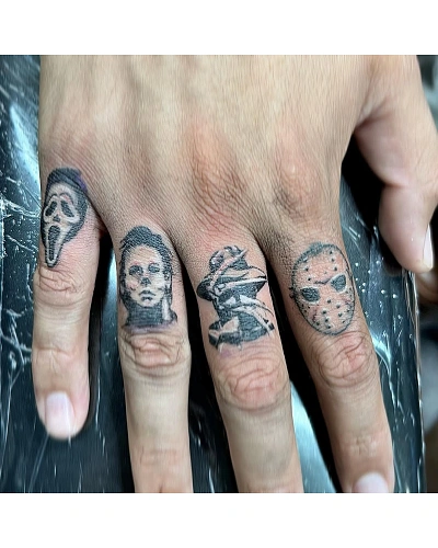 Horror Knuckle Tattoos
