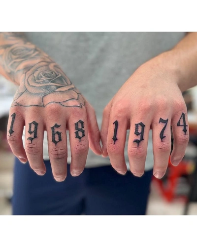 Number Knuckle Tattoos