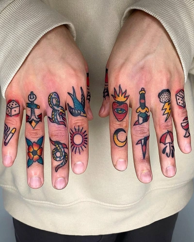 Old School Knuckle Tattoos