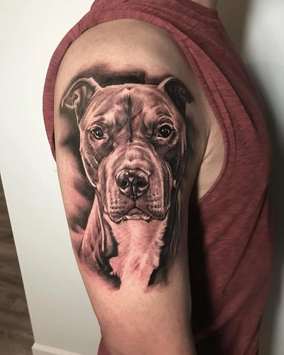 Portrait Dog Tattoo for Men