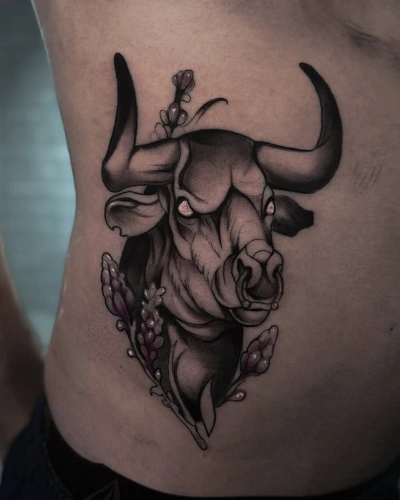 Rib Taurus Tattoos for Men