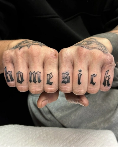 Single Letters Knuckle Tattoos