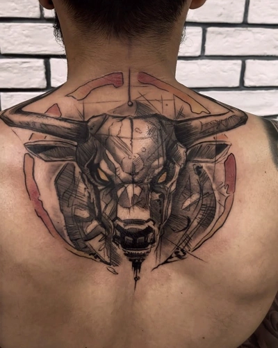 Spine Taurus Tattoos for Men