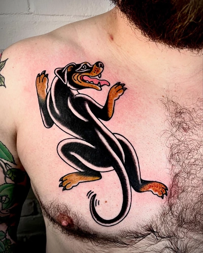 Traditional American Dog Tattoo for Men