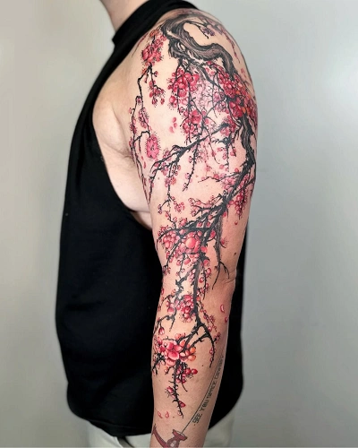 Cherry Blossom Tree Tattoo for Men