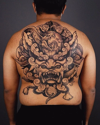 Japanese Dog Tattoo for Men