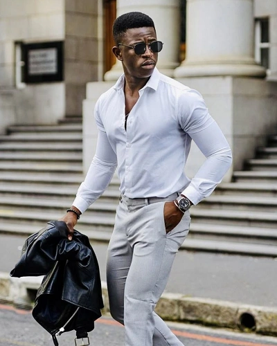 Light Grey & Powder Blue