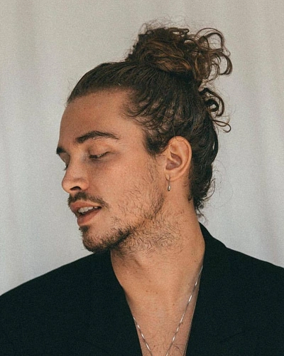 Long Curly Man Bun