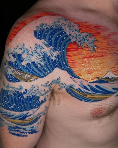 Ocean Wave Tattoo for Men