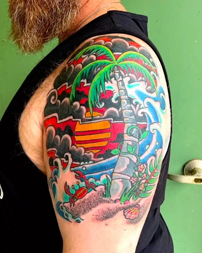 Sunset Tattoo for Men