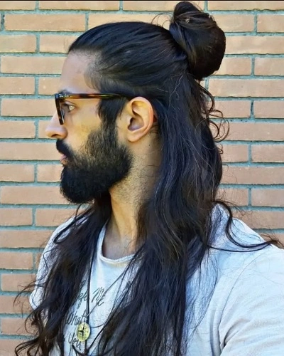 Half Up Samurai Bun for Men
