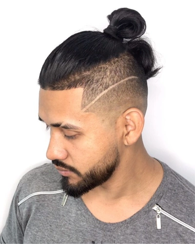 High Fade Samurai Bun for Men