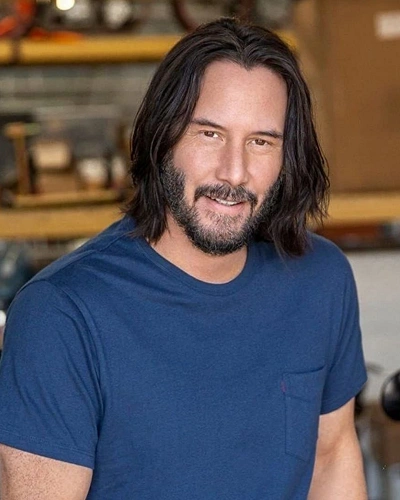 Shoulder Length With Middle Part + Natural Full Beard